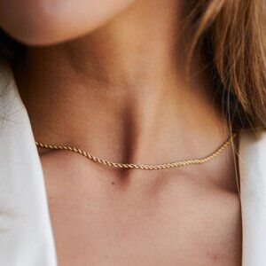 Atolea Rope Chain Necklace - Waterproof sweatproof tarnish free